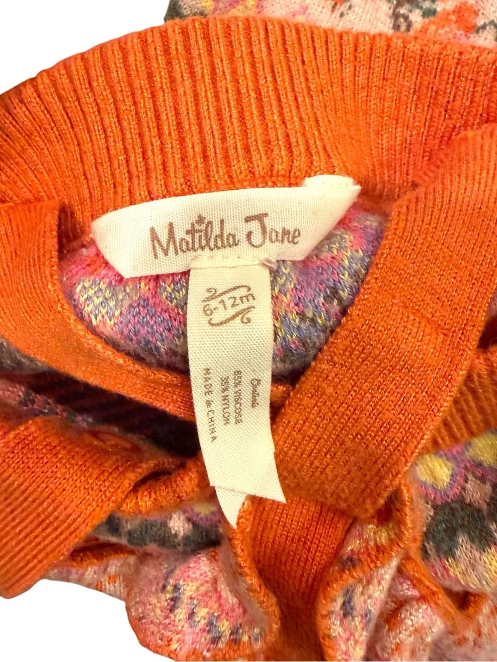 Matilda Jane Fair Isle Knit Suspender Romper 12M Ruffle Overalls Baby Girl